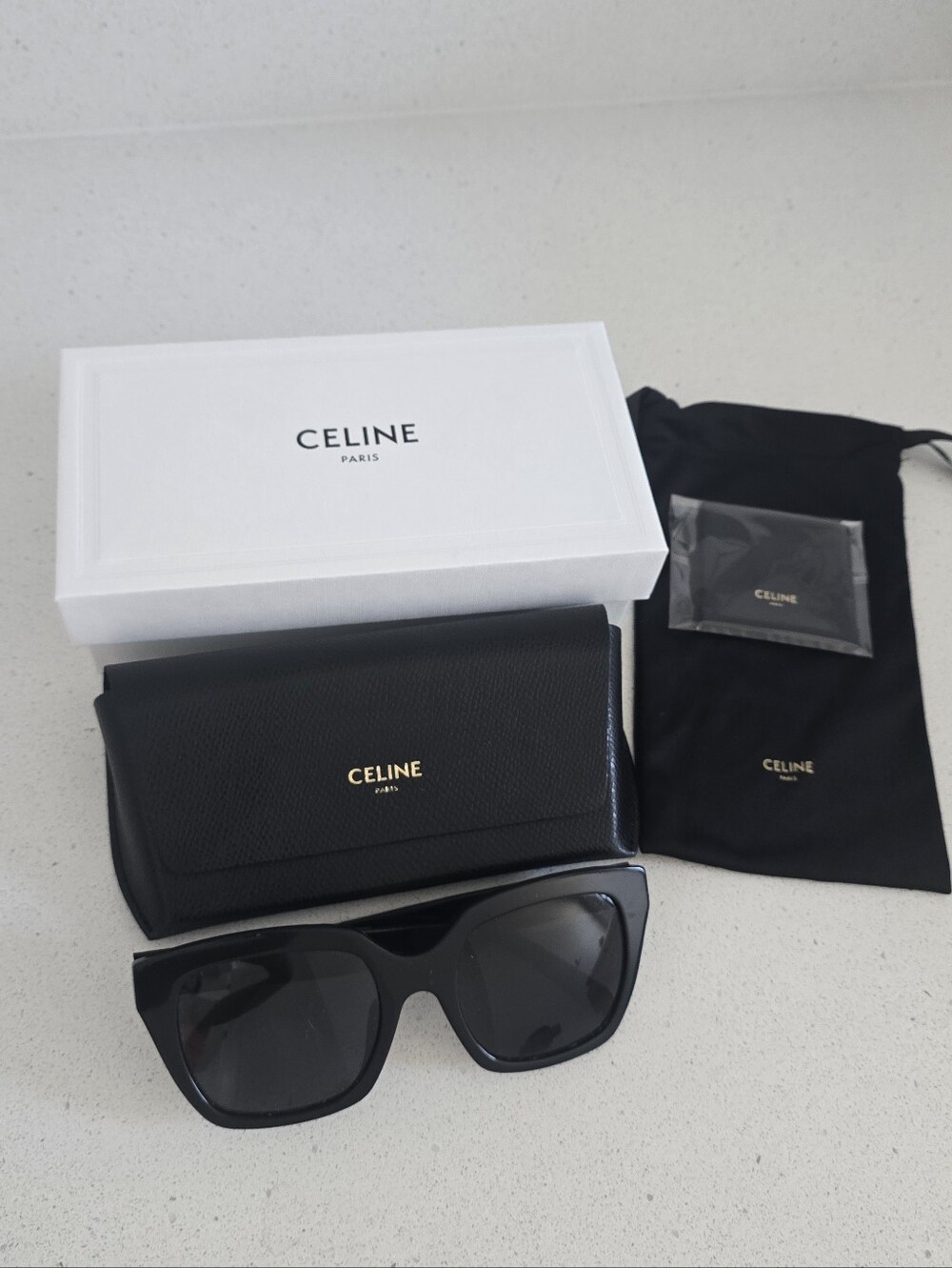 CELINE 56MM Square Sunglasses - Classic Black Msrp $460